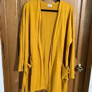 Texas True Thread mustard long cardigan size 2x